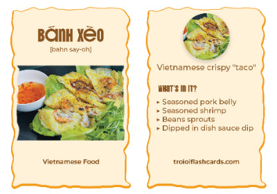 Vietnamese Food Pack (60 flash cards + 10 bonus cards)